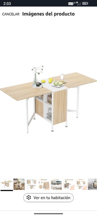 Mesa extensible plegable madera y metal