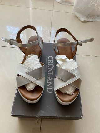 Sandali GRÜNLAND Argento/Bianco Tg 37