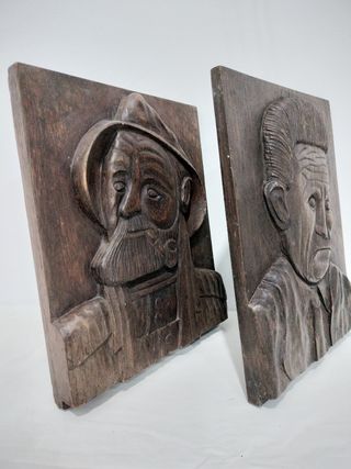 Tallas de madera, retratos tallados