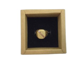 sello oro 18k con piedra con circonita