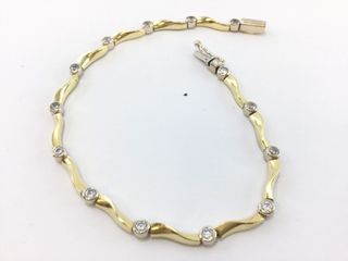 pulsera oro 18k con piedra con circonita