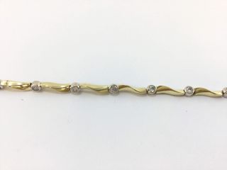 pulsera oro 18k con piedra con circonita
