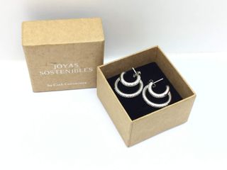 pendientes plata 925mm con piedra con circonita
