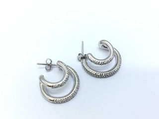 pendientes plata 925mm con piedra con circonita