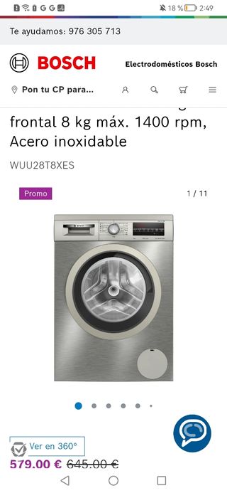 Lavadora Bosch Inox 8kg 1400rpm