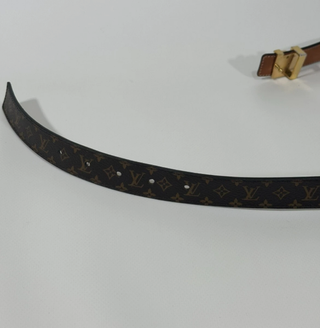 Cinturón LV Monogram Marrón Hebilla Dorada