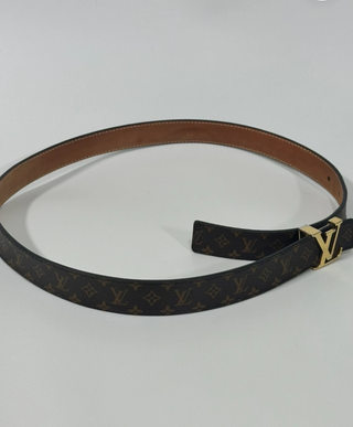 Cinturón LV Monogram Marrón Hebilla Dorada