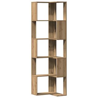 vidaXL Estantería esquina 5 niveles madera roble 
