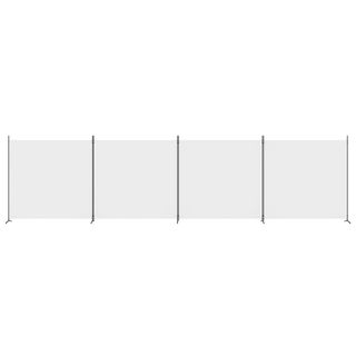 vidaXL Biombo divisor de 4 paneles de tela blanco