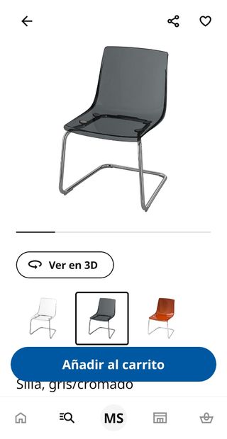 Sedia Tobias IKEA in metacrilato. Nuovi costi 79€