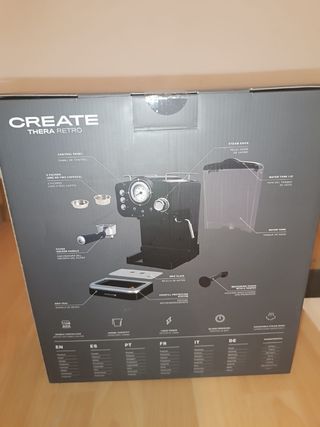 Cafetera Retro Semiautomática Negra