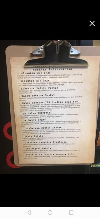 20 UD. Portapapeles madera pinza. Carta restaurant