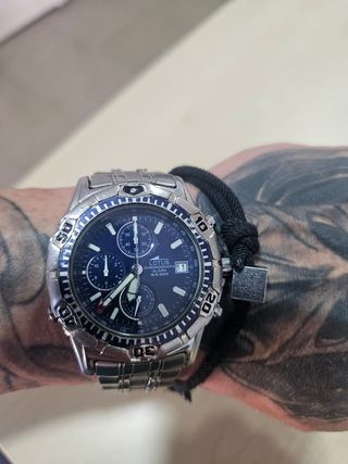 Reloj Lotus Cronógrafo Azul y Plateado