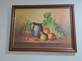 Cuadro de frutas y jarrón