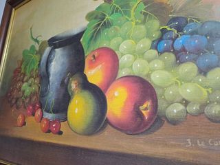 Cuadro de frutas y jarrón