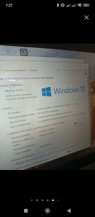 Portátil Fujitsu i5 Táctil Tablet TPV