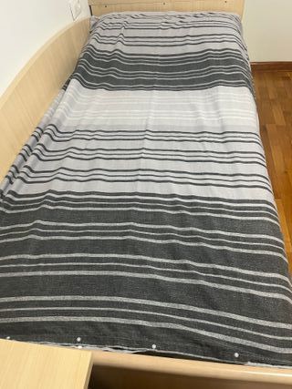 Funda Nórdica Gris Rayas Cama 80