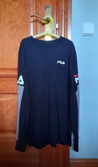 Camiseta Fila Negra Manga Larga