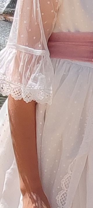 Vestido de Comunión Blanco y Rosa