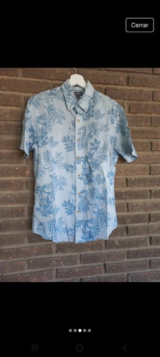 Camisa Eddie Bauer Estampada Azul Talla S