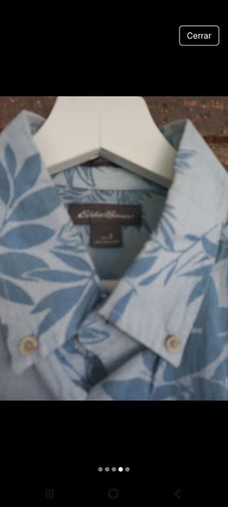 Camisa Eddie Bauer Estampada Azul Talla S