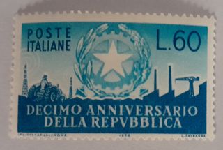 Francobolli Decimo Anniversario Repubblica