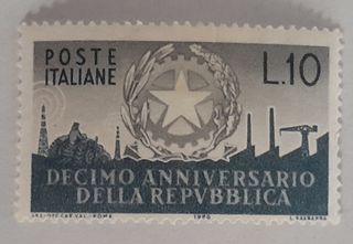 Francobolli Decimo Anniversario Repubblica