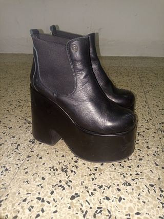 Botines de piel con plataforma yellow analgésica