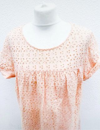 Vestido rosa encaje vintage XL
