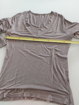Maglia beige viscosa scollo a V