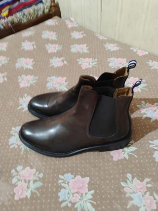 Stivaletti uomo in cuoio marrone