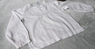 Blusa blanca manga larga 2-3 años zara kids