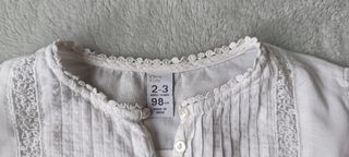 Blusa blanca manga larga 2-3 años zara kids