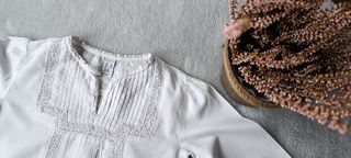 Blusa blanca manga larga 2-3 años zara kids