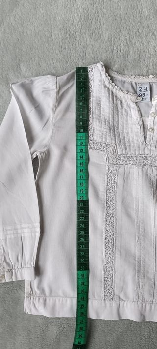 Blusa blanca manga larga 2-3 años zara kids