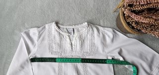 Blusa blanca manga larga 2-3 años zara kids