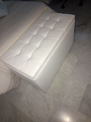 Puff Polipiel Blanco Nuevo