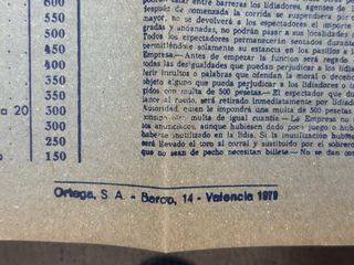 Cartel de Toros VALENCIA, Novillada del año 1979