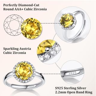 Anillo mujer Plata S925 Ajustable Amarillo