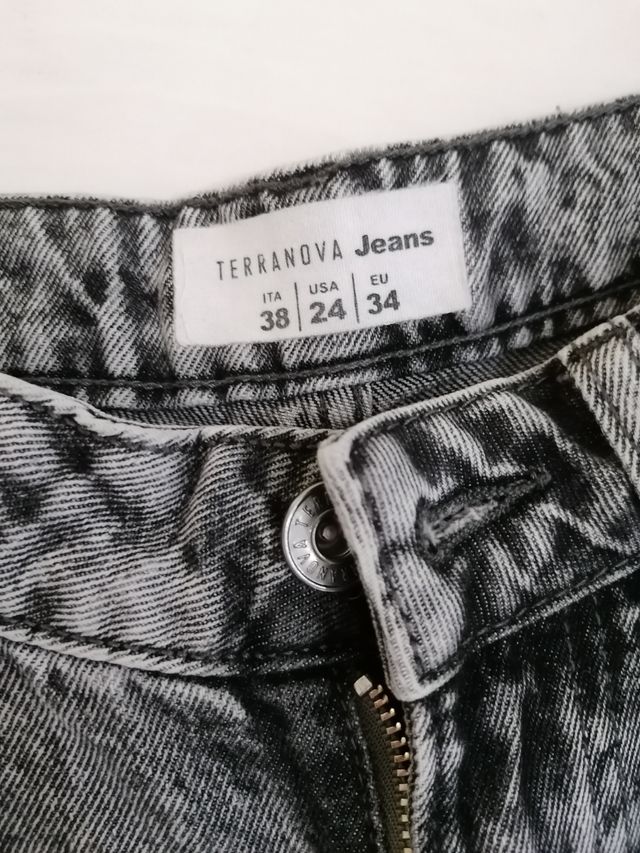 Jeans cargo grigi effetto stone washed