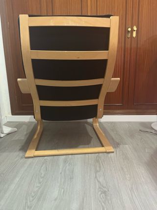 Sillón Ikea Madera y Tela Negro
