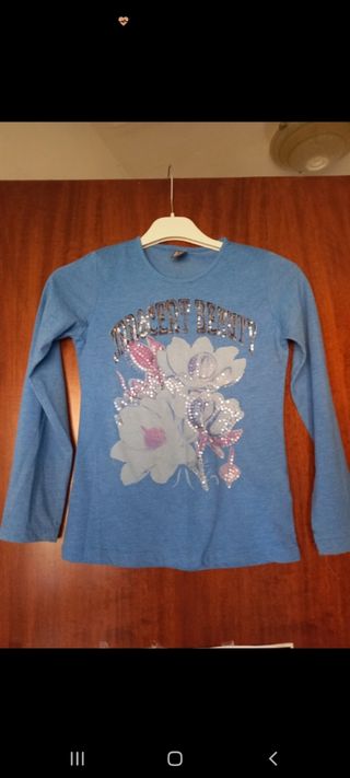 Tshirt bambina con fiori e paillettes,Zara vedi fo