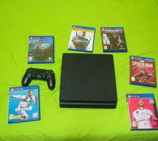 PS4 Slim 1TB + 6 Juegos + Mando + Cascos Gaming