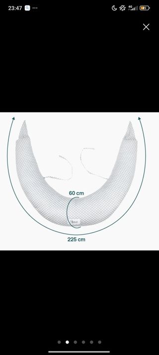 Cojín de lactancia blanco con lunares