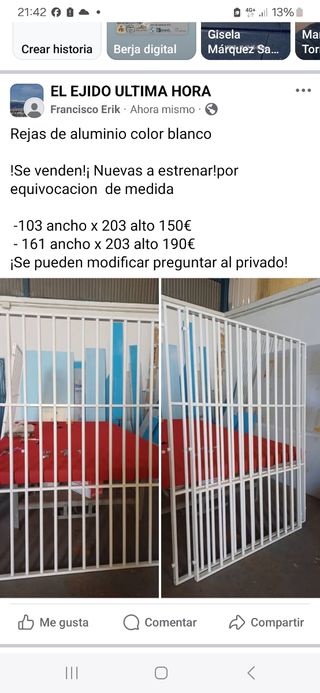 Rejas de aluminio blancas nuevas