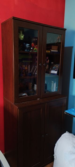 Vitrina de madera oscura