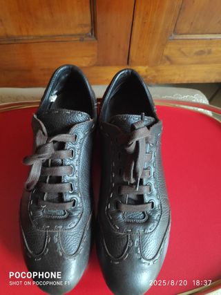 Sneakers Fendi donna pelle marrone