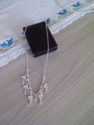 Collana donna argento con cristalli bigiotteria 