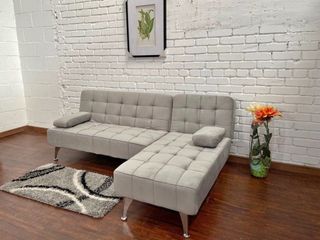 Sofá Cama Chaise Longue Reversible Gris