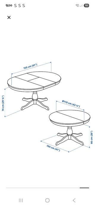 Mesa redonda Ikea blanca